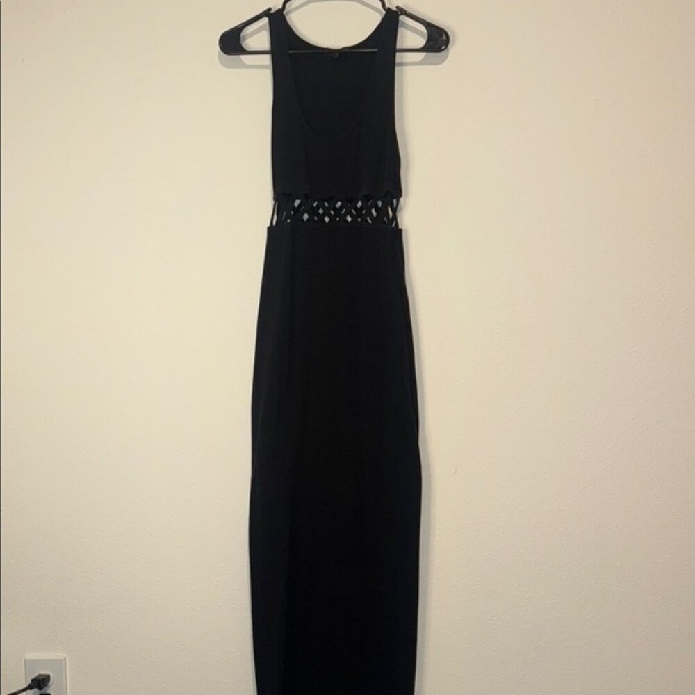 Material Girl Black Halter Sheath Dress